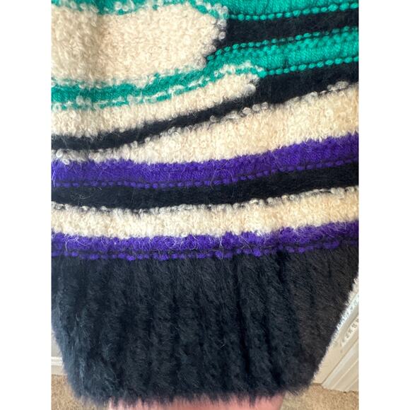 AMUR Lorelle Teddy Striped Sweater Dress Wool Alpaca Blend Size M Mini Winter - Picture 10 of 10